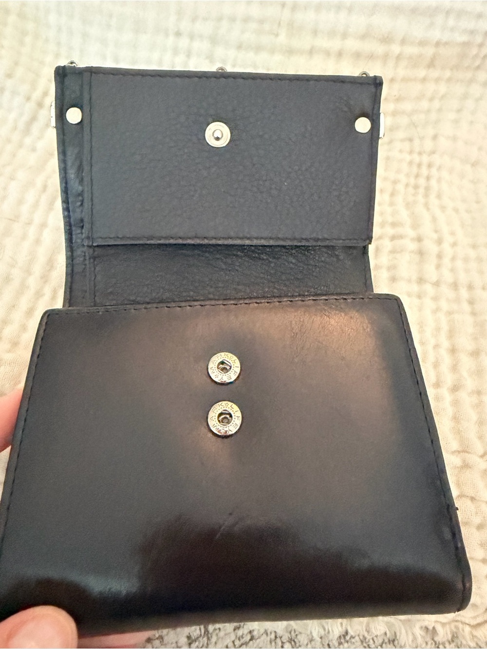 Brighton Black Croc-Embossed Leather Wallet/ Silver trim & kiss lock coin pouch. - Picture 7 of 11
